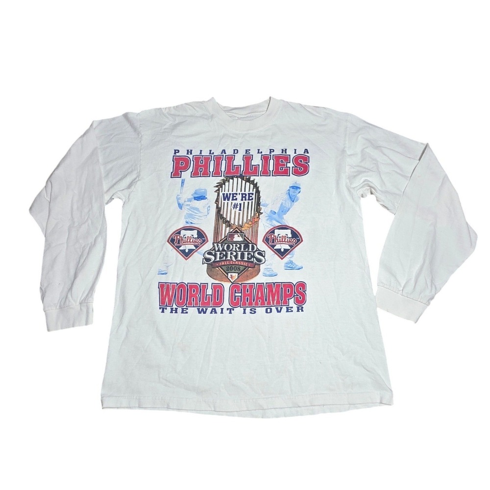 Vintage Philadelphia Phillies 2008 World Series Champs Eagles‎ Schedule Shirt L